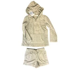 Barefoot Dreams Beach Cozy Terry Baja and Shorts Set NWT Size 4/5